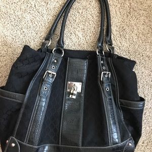 Nine West black jacquard shoulder bag